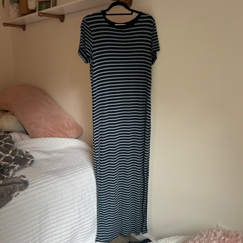 Michael Kors Women's Striped‎ Maxi Dress, Casual, T-Shirt Style, Lightweight